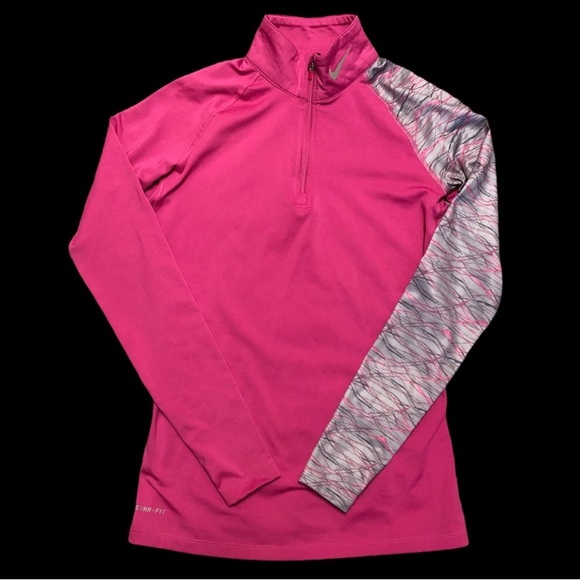 Nike Pro Combat Dri-Fit Pink Camo Zip Sweatshirt - Size Small - Picture 12 of 12